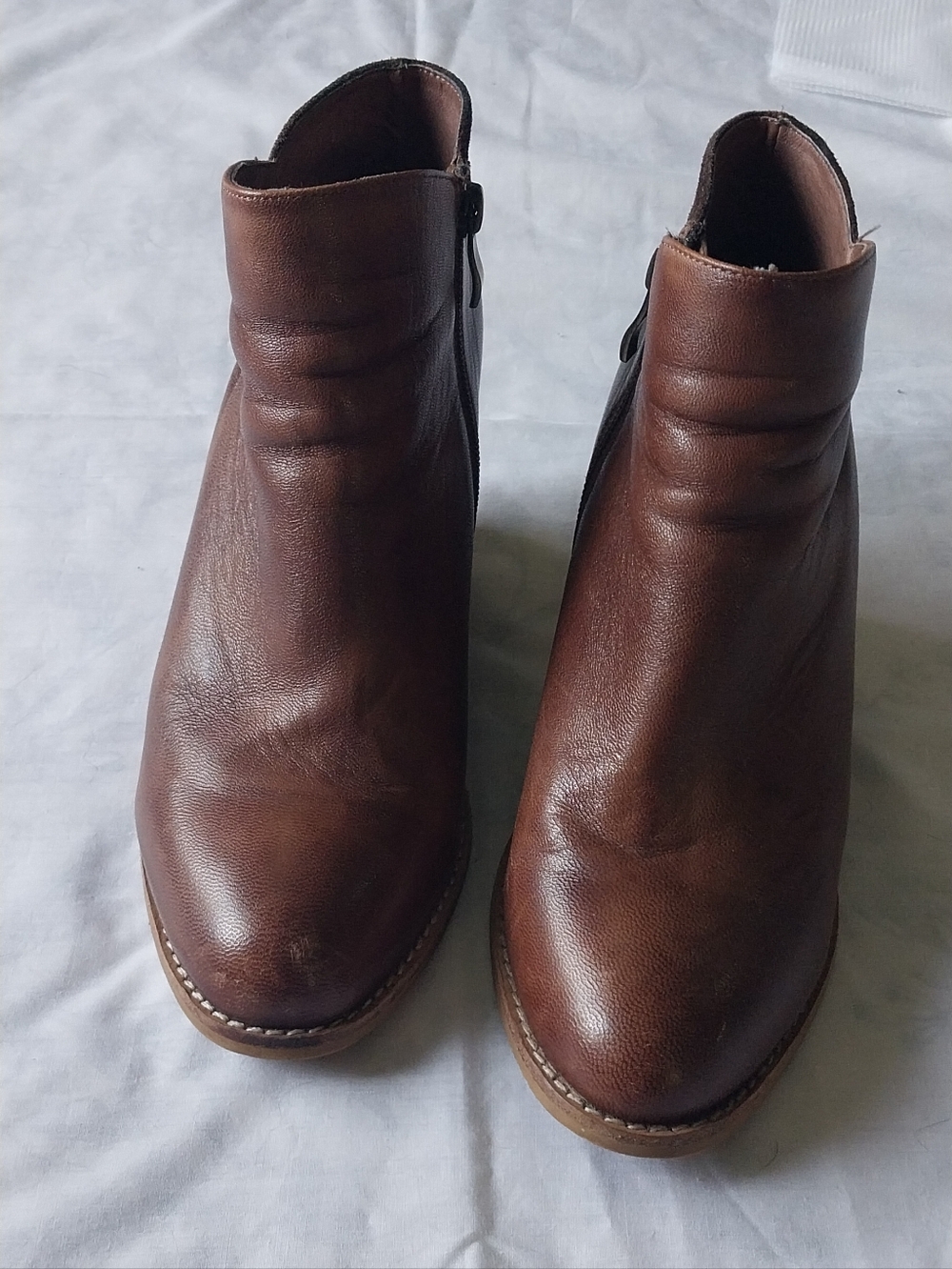 Women’s Brown Leather Ankle Boots - Classic Side-Zip Style